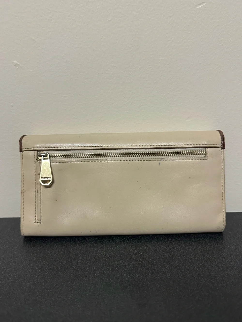 Brahmin Jillian Wallet Ivory Summer Tuscan Tri-Texture Leather Fold Zipper
